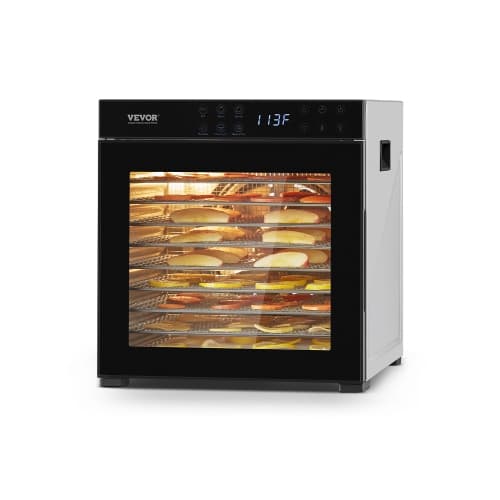 VEVOR 1000W Food Dehydrator Machine, 10 Stainless Steel Trays, Electric Food Dryer with Adjustable Temperature & 24-Hour Timer, Freeze Dryer for Jerky, Meat, Fruit, Vegetables