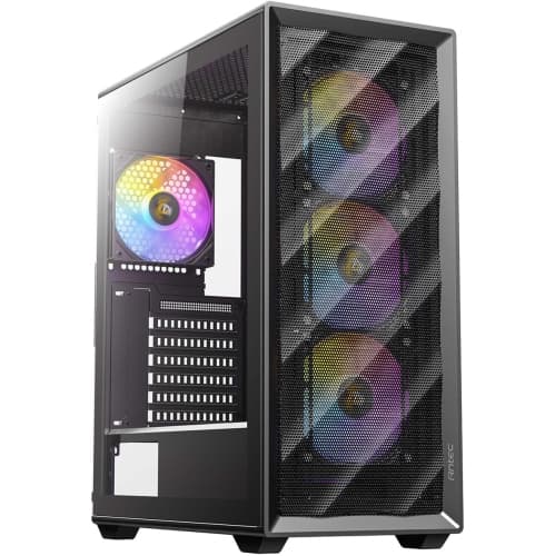 Antec AX85 ARGB Case, Mid Tower, ATX, M-ATX, ITX, 4X 120mm ARGB Fans, Without Source, Black
