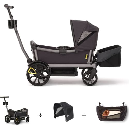 Veer Cruiser City Wagon with Canopy and Basket Bundle