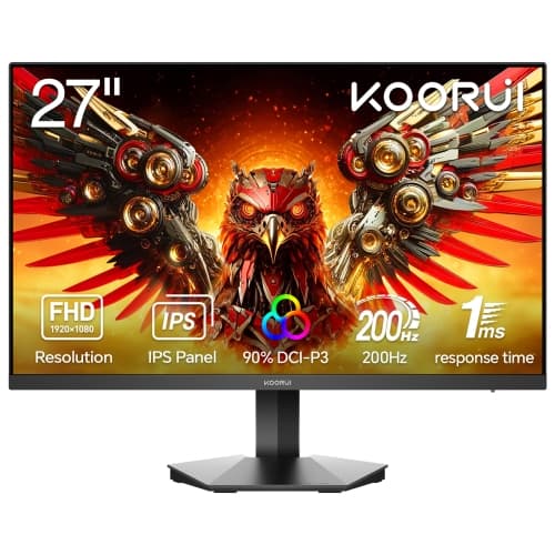 KOORUI G2711P 27-inch Gaming Monitor 1080P 200Hz 1ms HDR400 for FPS/MOBA E-sports Display (HDMI/DP)