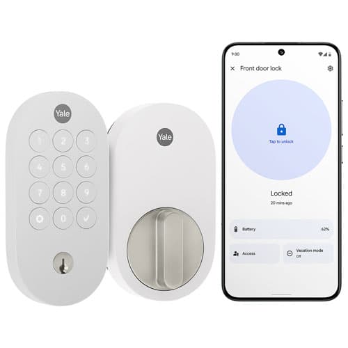 Yale Google Smart Lock with Keypad & Matter Capability - Snow White