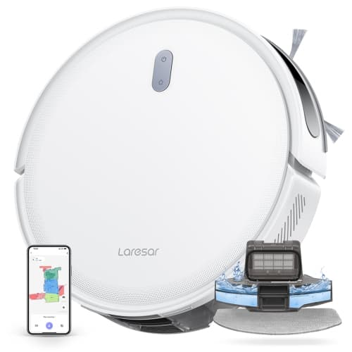 Laresar L10 Bagless Robot Vacuum & Mop for Multi-Surface with LiDAR, App Control, 6500Pa Suction, 150 min, 300ml Tank