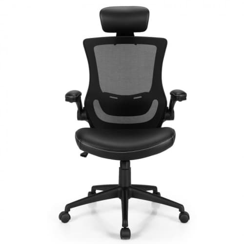 High-Back Executive Chair with Adjustable Lumbar Support and Padded Headrest