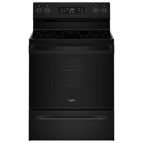 Whirlpool 30" 5.3 Cu. Ft. Fan Convection 5-Element Freestanding Electric Air Fry Range (YWFES4530SB) - Black