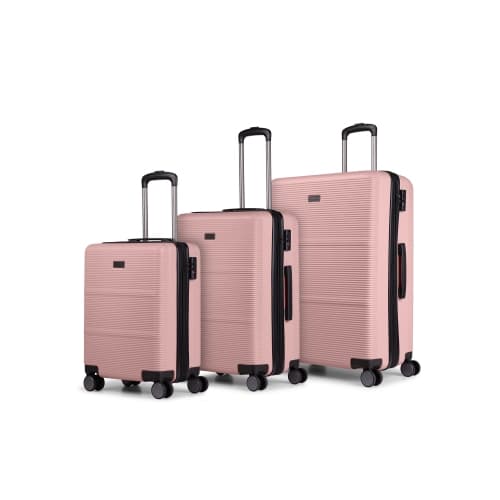 Bugatti - Brussels 3 Piece Hardside Luggage Set with Expansion - Pink