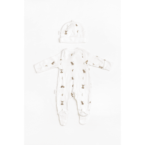 The Elk Baby Premium Organic Cotton Elk print Play and Grow Zippy