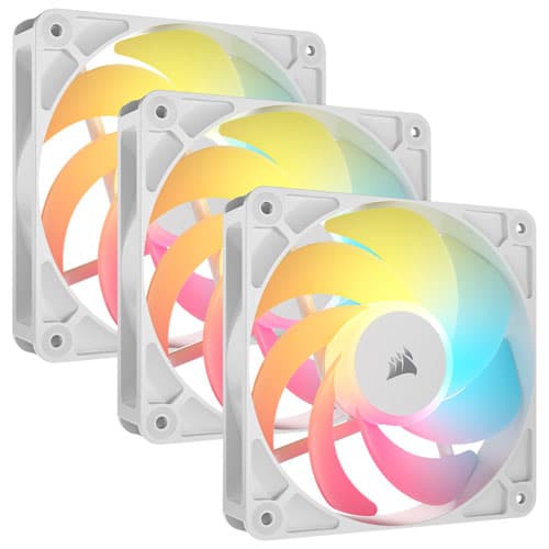 Corsair RS120-R ARGB 120mm Triple PWM Reverse Case Fan Kit - White