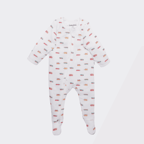 The Elk Baby Premium Organic Cotton Camping Print Play and Grow Zippy