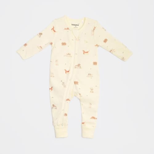 The Elk Baby Premium Organic Cotton Dog Play and Grow Rib Foot zippy