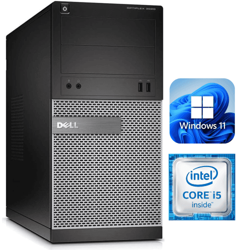 Dell OptiPlex 3020 Tower / i5-4570 / 8GB RAM / 500GB HDD / Windows 11 Pro / WiFi (HDMI/DP)- Business Desktop PC Computer - Refurbished (Good)