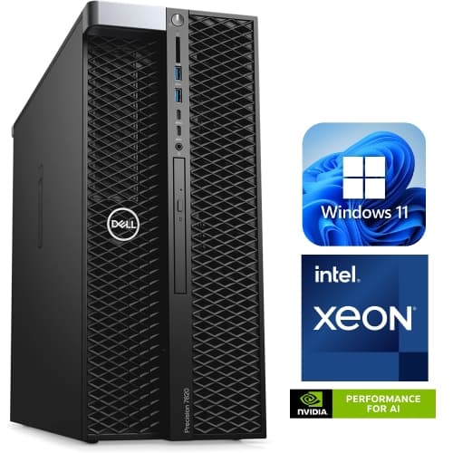 Dell Precision 7820 Tower / 2x Xeon Silver 4110 / 64GB RAM / 512GB SSD + 2TB HDD / Quadro P620 / Windows 11 Pro / WiFi – Business Desktop PC Computer – Refurbished (Good)