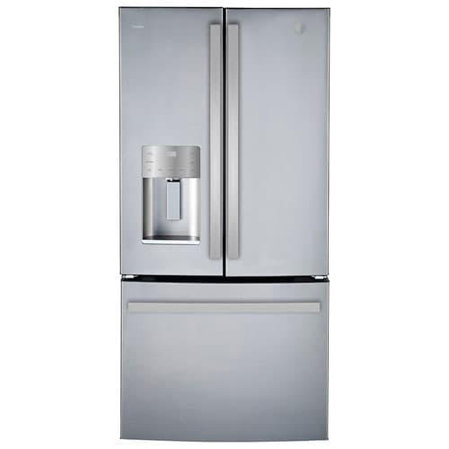 GE Profile 33" 18 Cu. Ft. French Door Refrigerator with Water & Ice Dispenser (PYE18HYRCFS) - Stainless steel