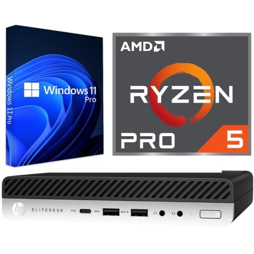 HP ProDesk 705 G4 Mini / AMD Ryzen 5 PRO 2400GE 3.2GHz / 32GB RAM / 1TB NVMe SSD / Windows 11 Pro / WiFi - Business Desktop PC Computer - Refurbished (Excellent)