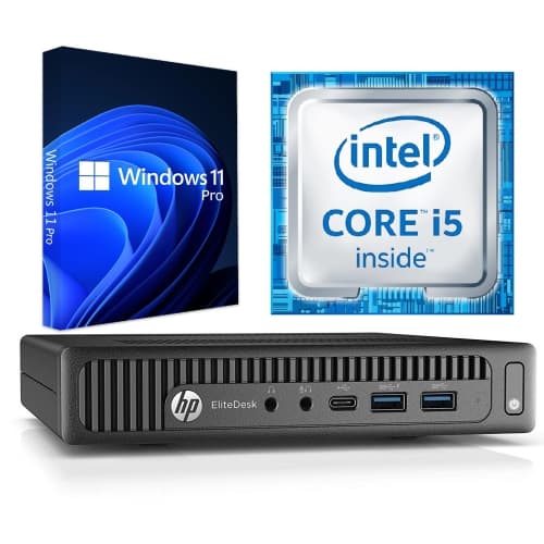 HP EliteDesk 800 G2 Mini / i5-6500T 2.5GHz / 16GB RAM / 512GB SSD / Windows 11 Pro / WiFi - Business Mini Desktop PC Computer - Refurbished (Good)