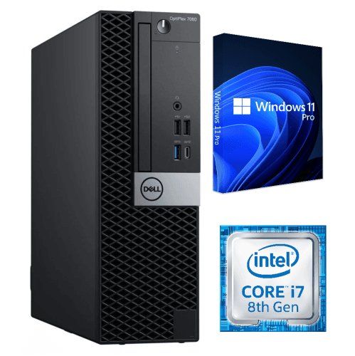 Dell OptiPlex 7060 SFF / i7-8700 3.2GHz / 32GB RAM / 1TB SSD / Windows 11 Pro / WiFi - Business Desktop PC Computer - Refurbished (Good)
