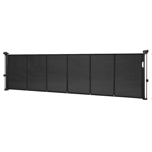 VEVOR 34 inch Tall Retractable Baby Gate, Extends up to 110 inch Wide, Retractable Gate for Kids or Pets, Mesh Material, Easy to Install for Indoor Stairs, Doorways, Hallways,Black