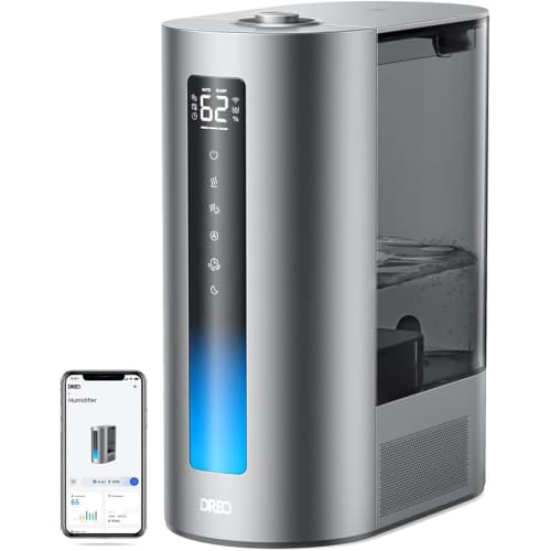 Dreo 6L Smart Humidifiers for Bedroom & Large Room, Baby Humidifier with Cool & Warm Mist, 60H Runtime, Humidity Sensor, Indicator Light, Timer, Ultrasonic Oil Diffuser for Home, P