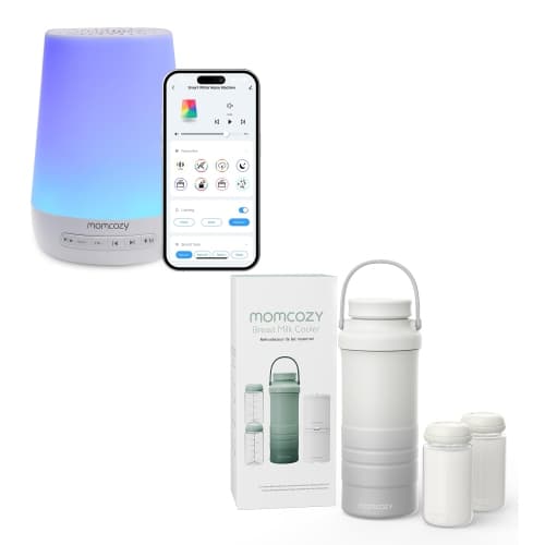 Momcozy 650ml Portable Breast Milk Cooler for Outdoor, 360°Total Cooling for 24Hours & Momcozy Baby Sound Machine, White Noise Machine for Baby Sleeping with Night Light