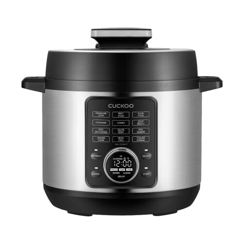 CUCKOO CMC-ZSN601F 6-Quart 8-in-1 Pressure Cooker with Stainless Steel Nonstick Inner Pot, 12 Menu Options, 7 Accessories, Fuzzy Logic Tech, Auto Clean (Black)
