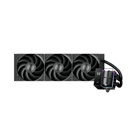 PCCOOLER CPS DS360 AIO CPU Liquid Cooler, 360mm Radiator, 310W TDP, ARGB LEDs & Digital Display, Aluminum Pump Cover, for Intel LGA 1851/1700/1200/115X & AMD AM5/AM4, Black