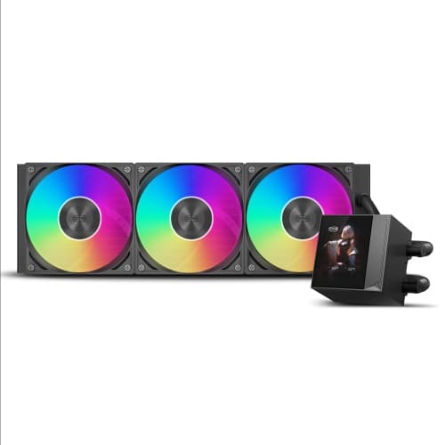 PCCOOLER CPS DC360 Pro ARGB Display AIO CPU Liquid Cooler, 360mm Radiator, 310W TDP, Customizable 2.4" IPS LCD Display, for Intel LGA 1851/1700/1200/115X & AMD AM5/AM4, Black