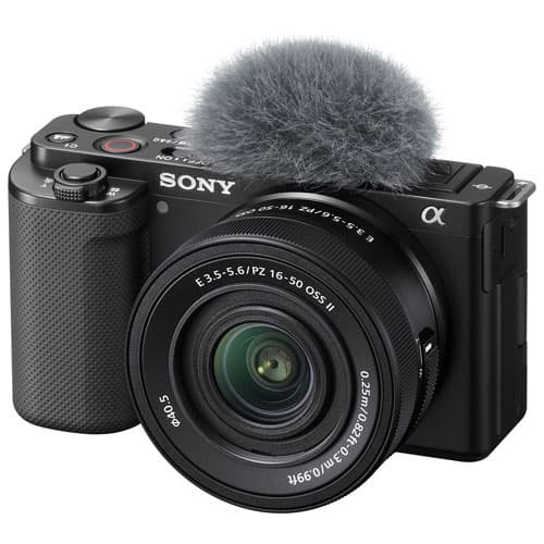 Sony Alpha ZV-E10KB APS-C Interchangeable Lens Mirrorless Vlog Camera with 16-50mm Kit - Black