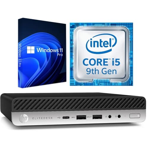 HP 800 G5 Mini / i5‑9500T 2.2 GHz / 32 GB RAM / 1TB SSD / Windows 11 Pro / WiFi – Business Desktop PC Computer – Refurbished (Good)