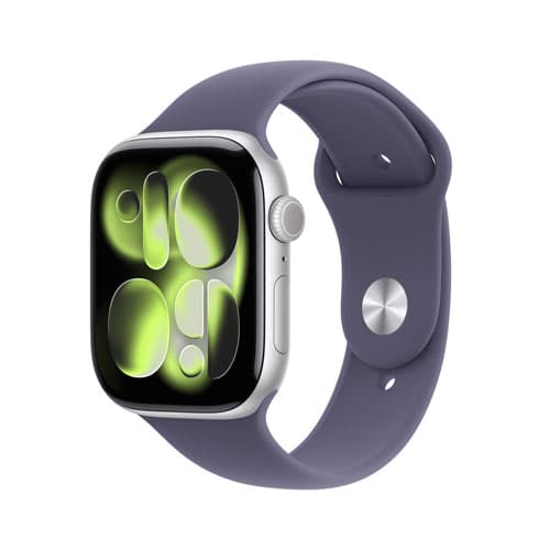 Apple Watch Series 11 (GPS) 42mm Silver Aluminum Case with Purple Fog Sport Band - Small/Medium