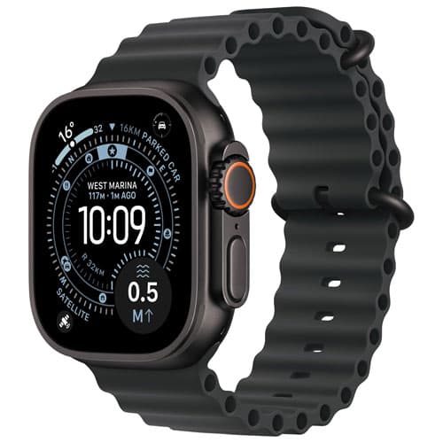 Apple Watch Ultra 3 (GPS + Cellular) 49mm Black Titanium Case with Black Ocean Band