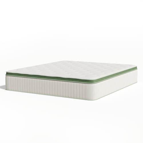 Vumece 10" Queen Size Hybrid Mattress in a Box, Memory Foam Layer & Individually Pocketed Coil for Pressure Relief, Medium Firm, CertiPUR-US