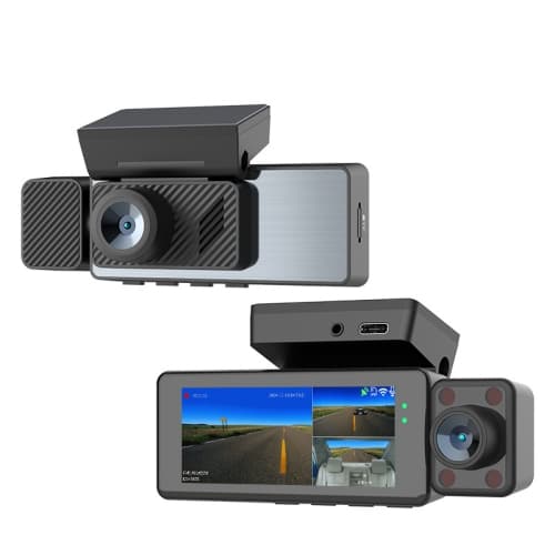 4K Dual-Recording Dash Cam: Front and Interior Camera Monitoring | WiFi Connectivity | Infrared Night Vision | Loop Recording | HD Video | + 256GB Memory Card