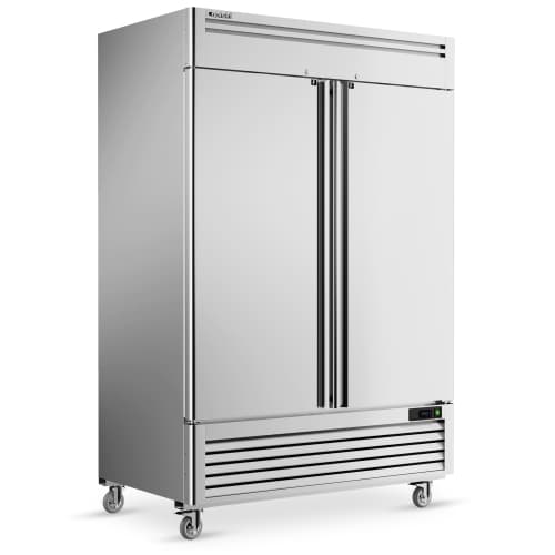 Coolski 54"W 2 Door Commercial Freezer, 49 Cu.ft Stainless Steel Reach-in Freezer