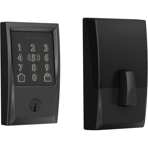 Schlage Encode Plus WiFi Deadbolt Smart Lock with Apple Home Key, Keyless Entry Door Lock with Century Trim in Matte Black, BE499WB CEN 622