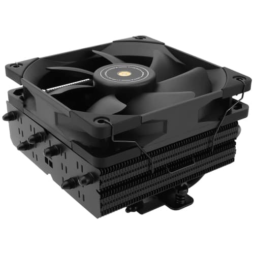 T SI-100 Black CPU Air Cooler, 6×6mm Heat Pipes, TL-E12B PWM Quiet Fan CPU Cooler with S-FDB V2.0 Bearing, AGHP 3.0 Technology, for AMD AM4 AM5/Intel 1150/1151/1200/1700/2066/1851
