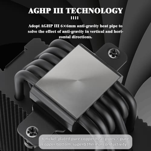 T Burst Assassin 120 EVO Dark CPU Cooler, 2 * 120cm PWM Quiet Fan CPU Air Cooler with 1500RPM Speed,Brushed Black Top,for Intel LGA1851/1700/1150/1151/1200