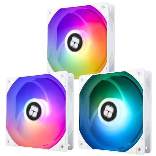 T TL-C12CW-S X3 CPU Fan 120mm White ARGB Case Cooler Fan, 4pin PWM Silent Computer Fan with S-FDB Bearing Included, up to 1550RPM Cooling Fan(3 Quantities)