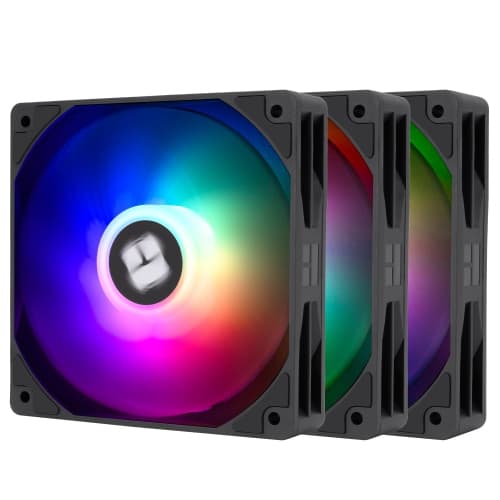 T TL-C12C-X28-S X3 CPU Cooling Fan,Computer PWM Fan,5V-3pin Addressable ARGB,28mm Thickness PC Cooler PWM,Black ARGB Ice CPU(TL-C12C-X28-S X3)