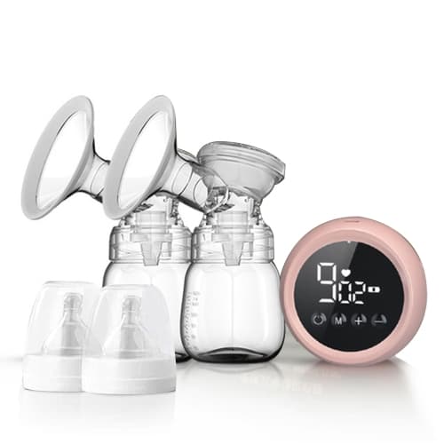 Double Electric Breast Pump, Pain-Free Breastfeeding, LED Display, Strong Suction, Rechargeable