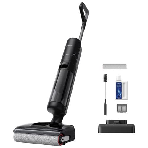 Dreame FloorX 500 Cordless Bagless Wet/Dry Upright Vacuum & Mop for Hard Floors with 18kPa, 50 min, 90°C Self-Cleaning - Black
