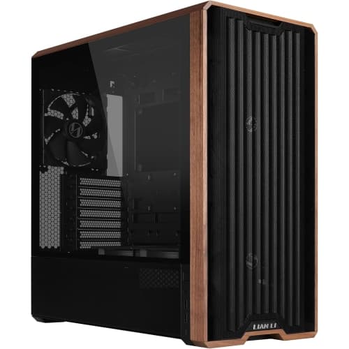 Lian Li LANCOOL 217 Walnut Wood Mid-Tower ATX PC Case | 5 PWM Fans, LAN217X
