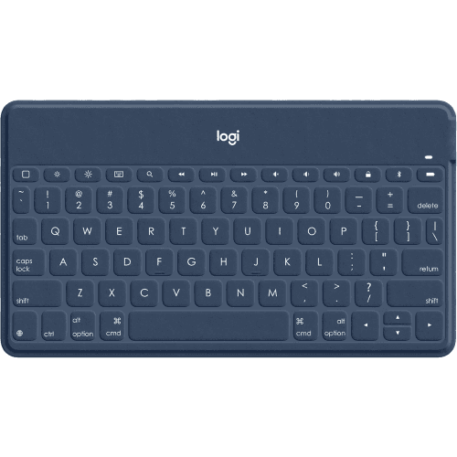 Refurbished (Good) - Logitech Keys-To-Go Super-Slim and Super-Light Bluetooth Keyboard for iPhone, iPad, Mac and Apple TV - Classic Blue (920-010040)
