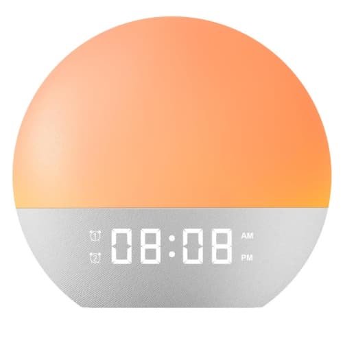 Sunrise Alarm Clock White Noise Machine,Natural Wake Up Light,Dimmable Clock with Bluetooth Speaker for Bedroom,Sleep Sound Machine for Baby Adults Kids