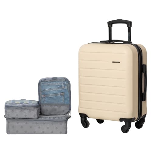 PREMIER 20 Inch Hardside Carry-On Luggage with 3 Packing Cubes. Carry On Suitcase with Wheels