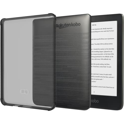 TUDIA SKN for Kobo Clara HD Case 6" 2018 Back Cover Reinforced Corners - Clear Black