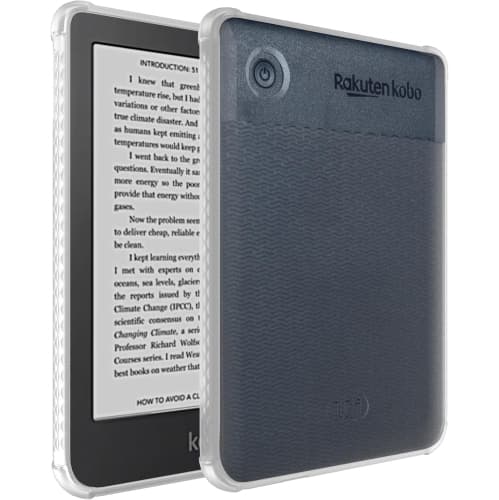 TUDIA SKN for Kobo Clara 2E Case 6" Cover Reinforced Corners Cover - Transparent Clear