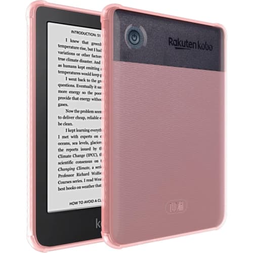 TUDIA SKN for Kobo Clara 2E Case 6" Cover Reinforced Corners Cover - Frosted Pink