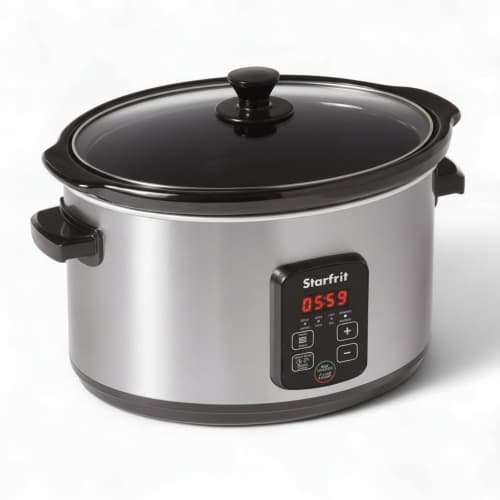 Starfrit Essentials Digital Programmable Slow Cooker – 6.5QT (6.1L), Removable Ceramic Pot, 320W, Stainless Steel
