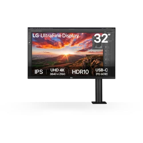 LG 32" 4K UHD 60 Hz 5 ms GTG IPS LCD Monitor - Black - (32UN880K-B)