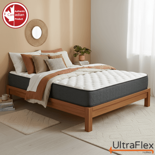 UltraFlex® STELLAR Queen Size Medium Firm Orthopedic Mattress – Cooling Gel Soy Foam, Spinal Support, Made in Canada