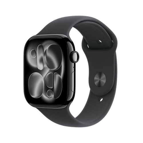 Open Box - Apple Watch Series 11 (GPS) 46mm Jet Black Aluminum Case with Black Sport Band - Small/Medium